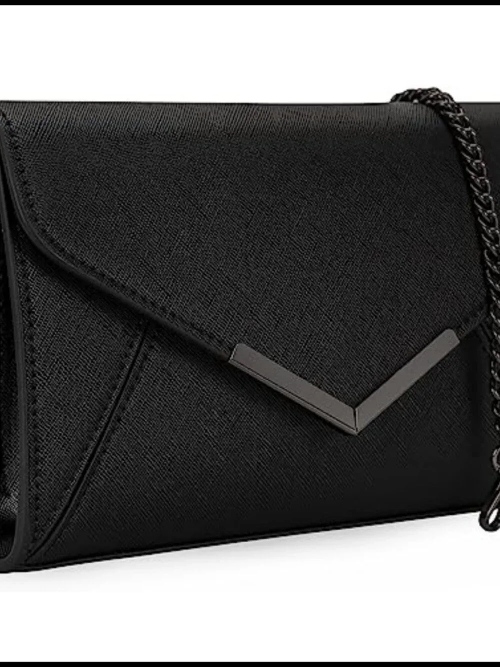 DEXMAY Faux Saffiano Leather Envelope Clutch Evening Handbag Formal